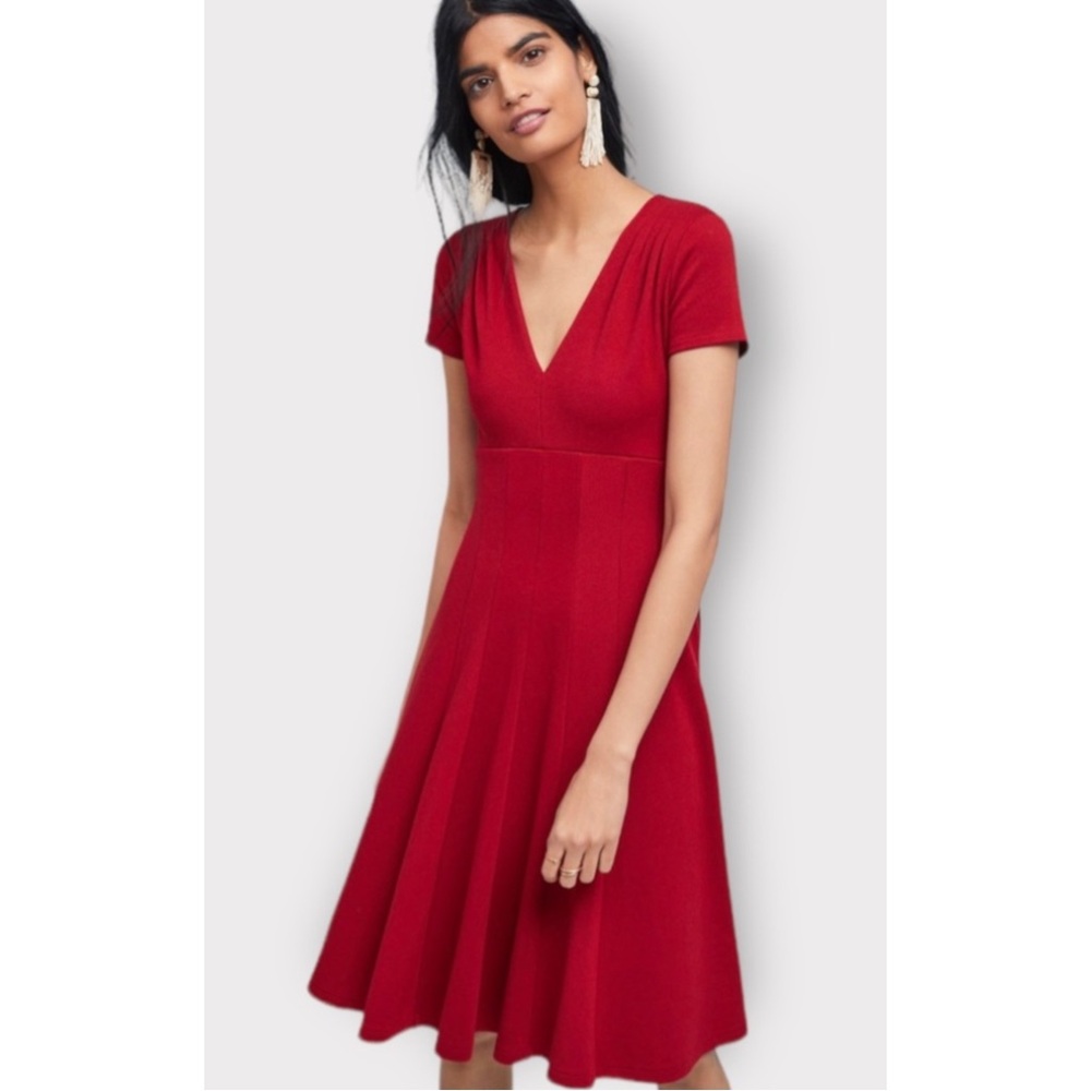MAEVE | Anthropologie Lincoln Center Midi Dress in Red, Size Small